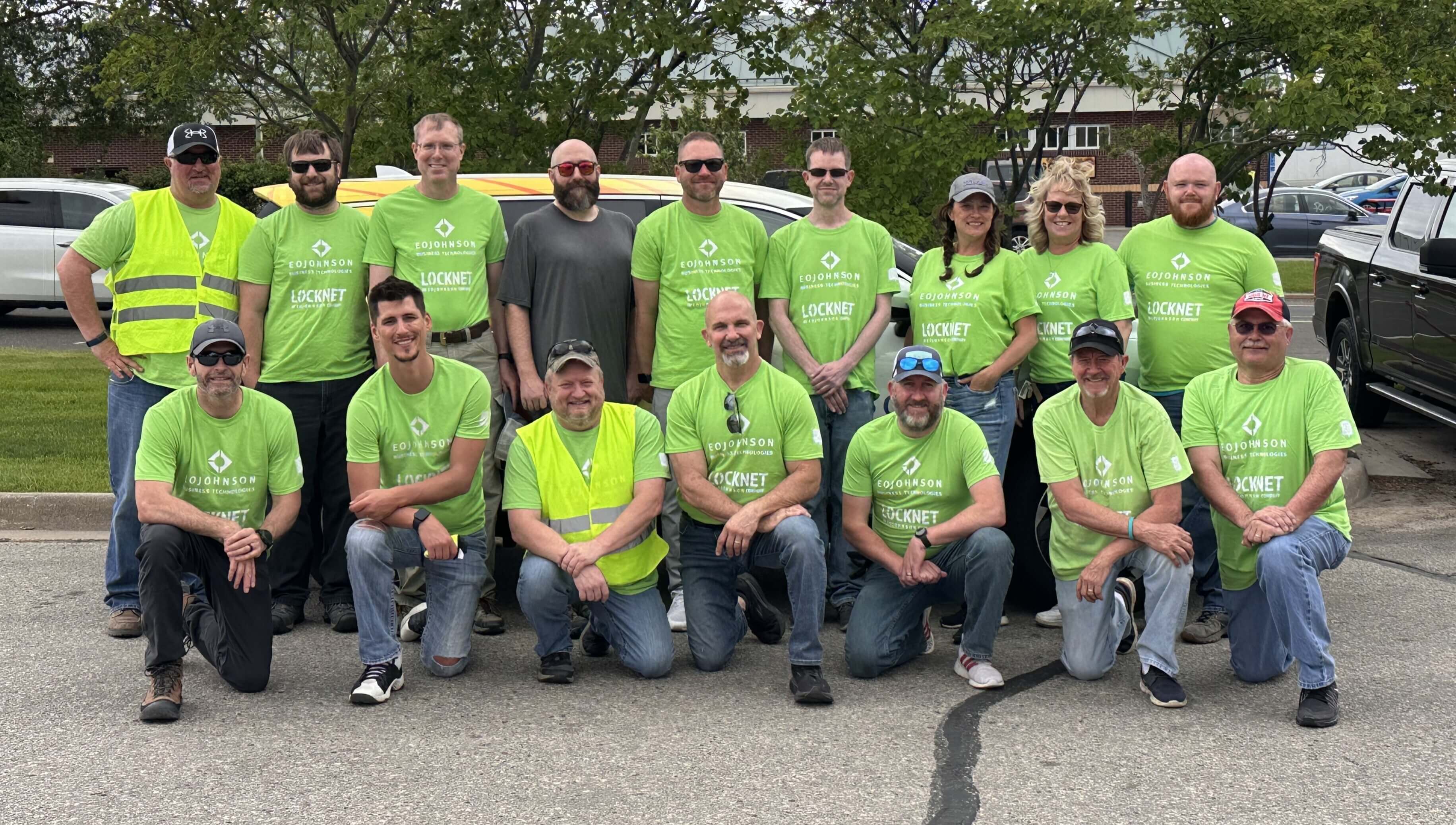 an image of eo johnson employees after picking up trash in onalska, wi