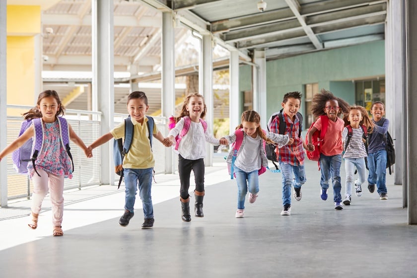 Kids Running Holding Hands